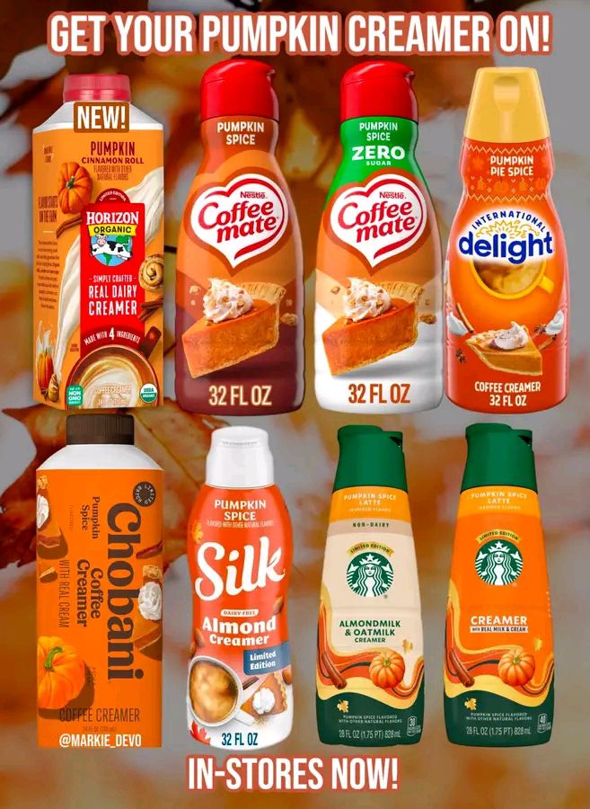 New and returning fall seasonal creamers and cold foam! These are