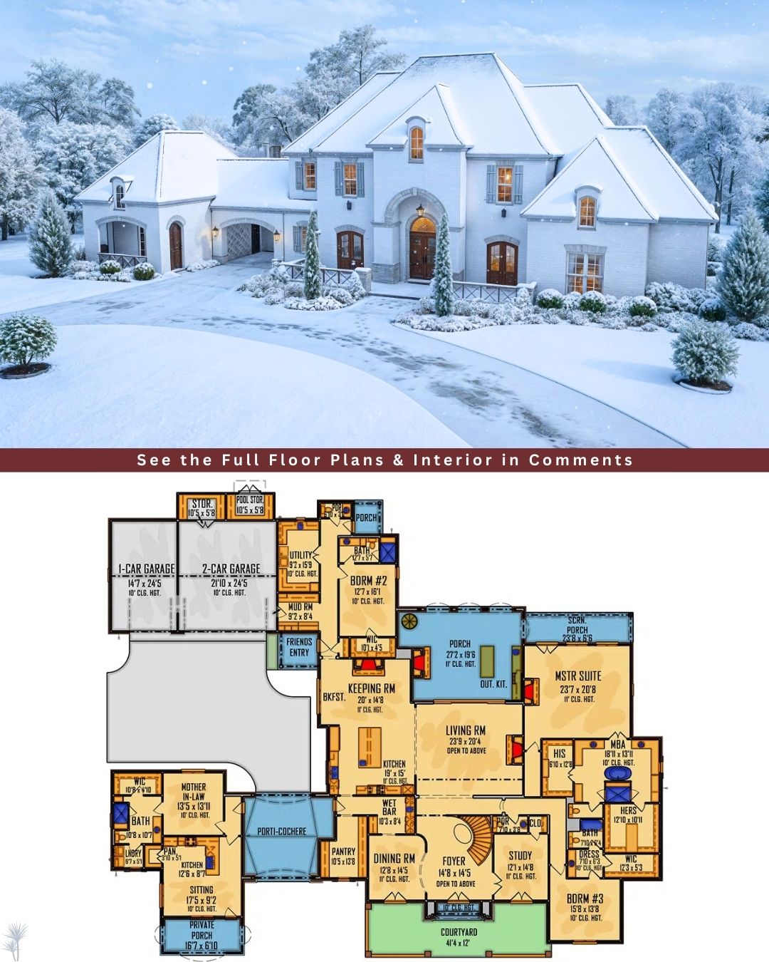 Dream - Here's a Stunning Exclusive Brick-clad House Plan with Mother ...