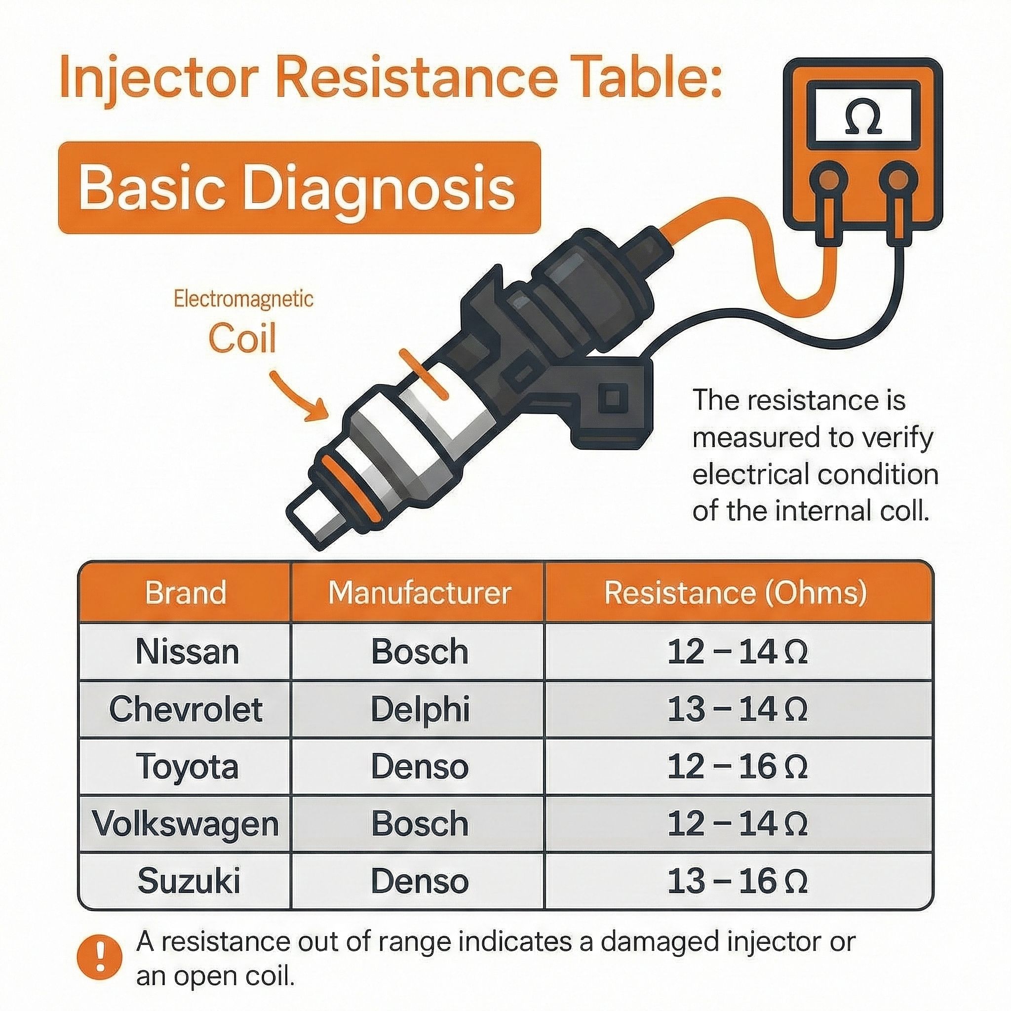 Neymar Modes - 🔧⚡ INJECTOR RESISTANCE TABLE (Basic... | Facebook