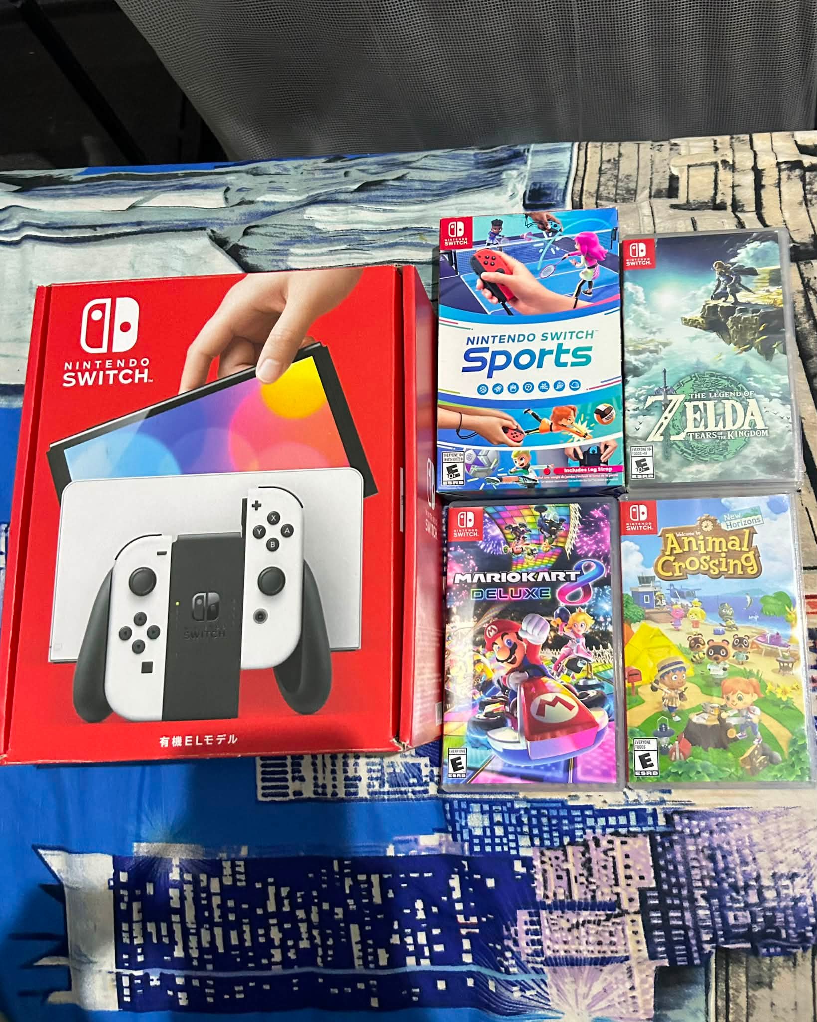 Nintendo Switch (OLED Model) White Set OFW 64gb + game :