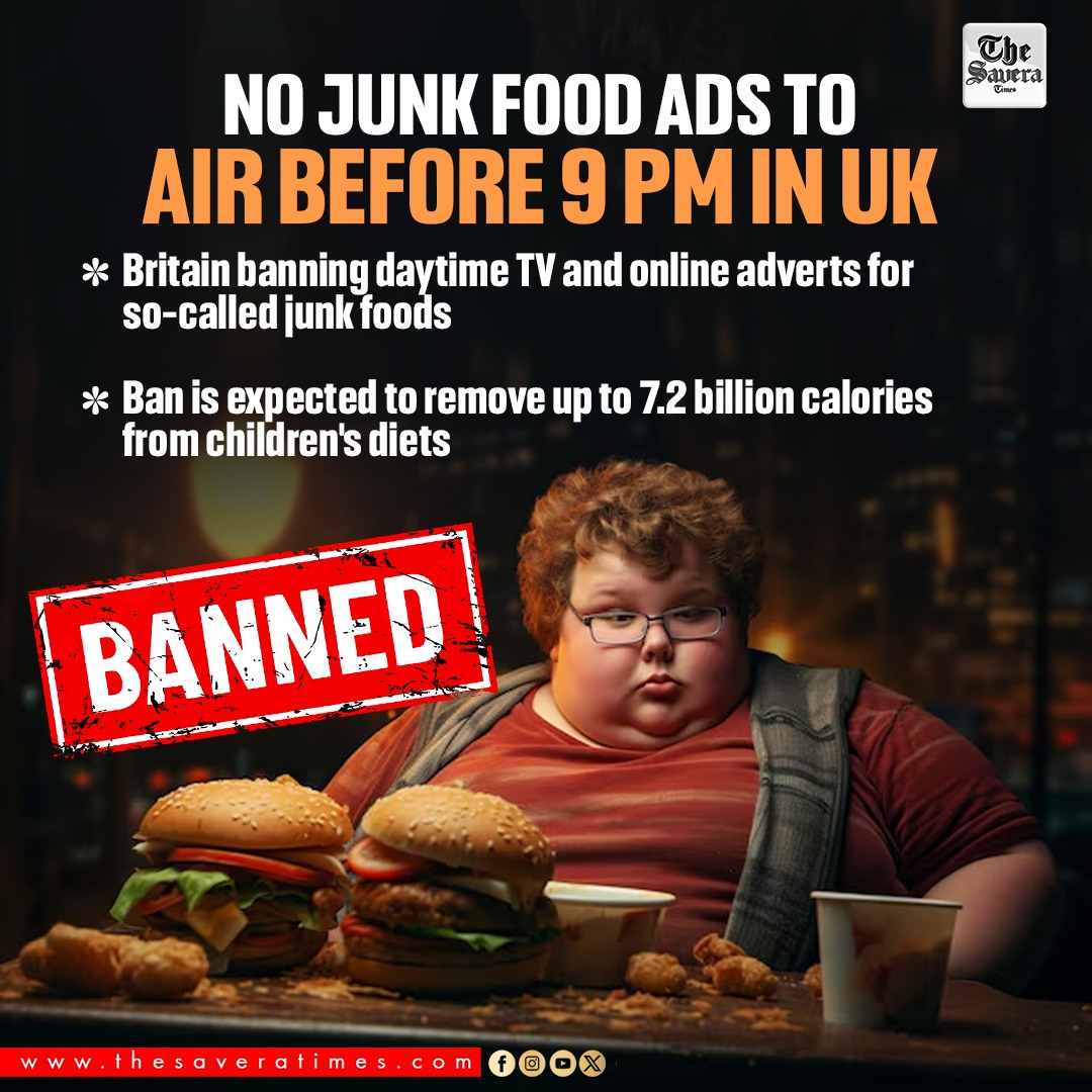 A ban on junk food advertising on TV... - The Savera Times | Facebook