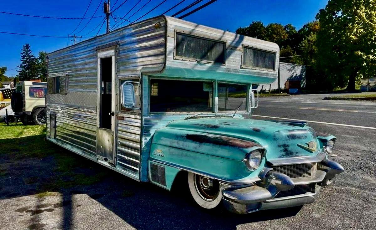 Custom 1935 Pontiac hot rod tow vehicle for fifth-wheel camper