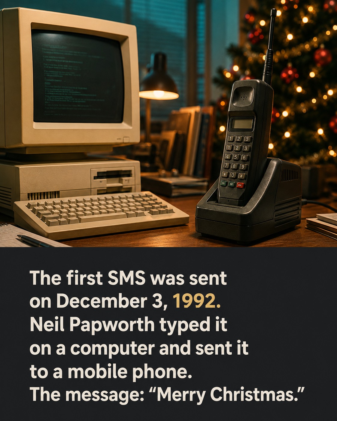 The first SMS was a Christmas greeting sent three weeks early. On
