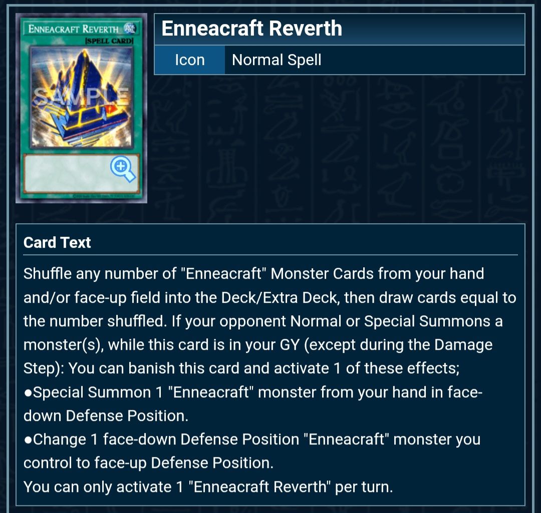 yugioh shuffle hand into deck : DOCS-EN053 1st Ed Reborn Common Card may be 1st or Unlimited Edition Will Enneacraft cards be in