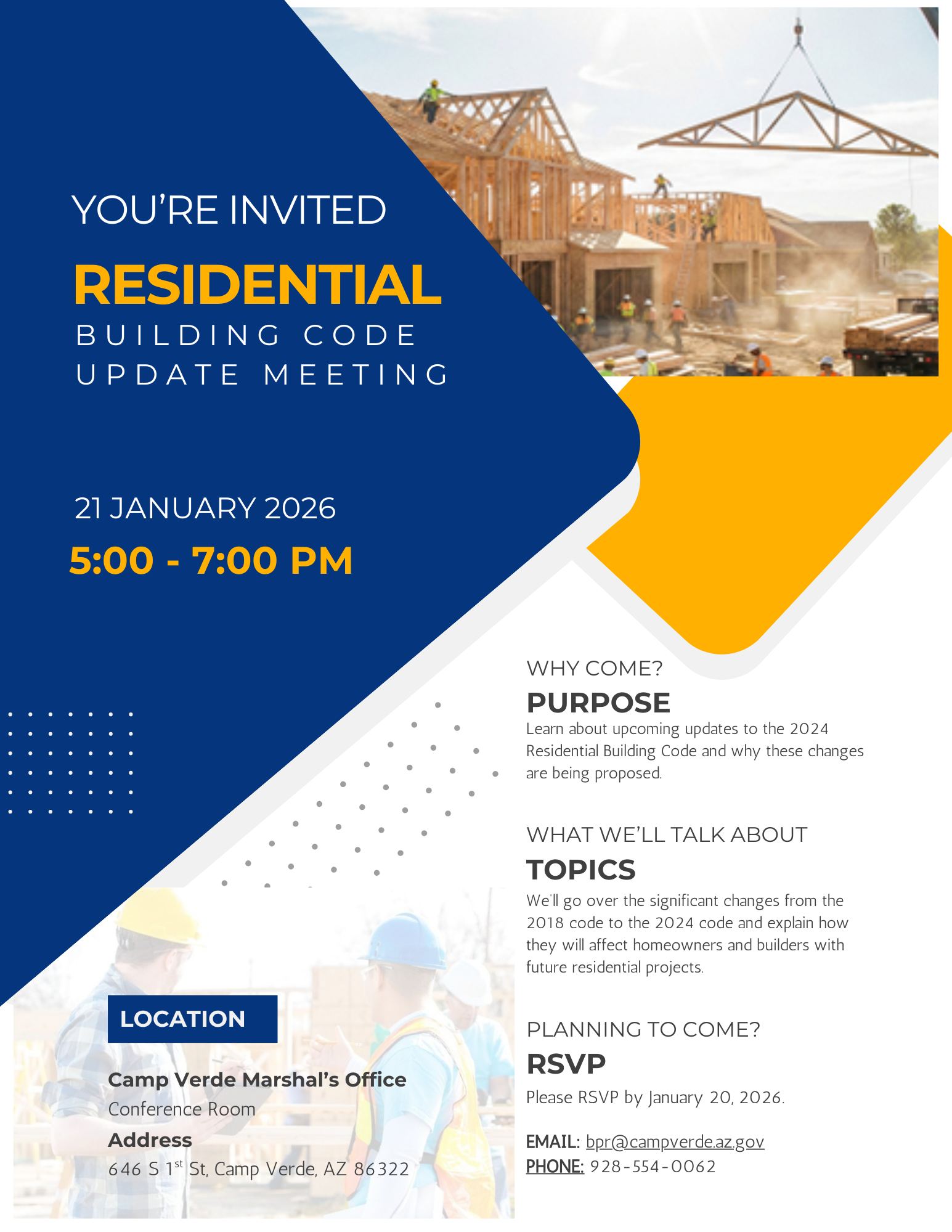 Town - 🔔 REMINDER: Residential Building Code Update Open House Join us ...