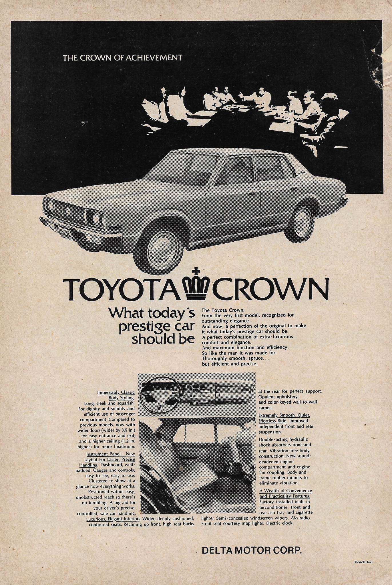  Crown Review ヴィンテージポスター 1976 Toyota Crown advertisement features