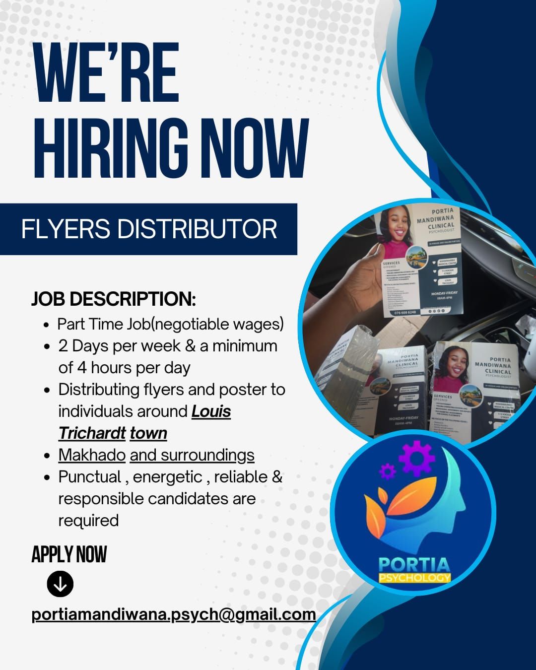 🔌 WE ARE HIRING A FLYER/POSTER... - Portia Mandiwana | Facebook