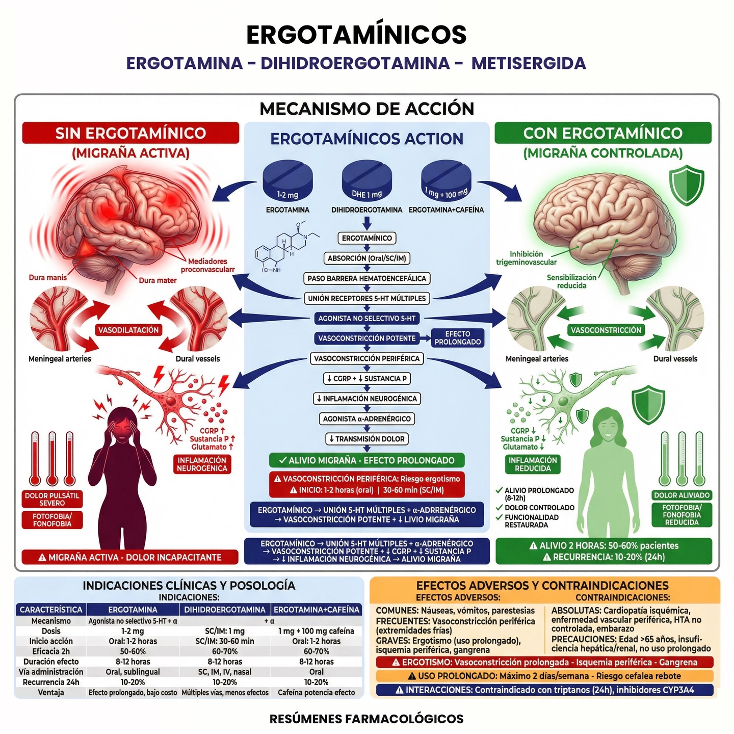 Resúmenes - Las ergotaminas (ergotamina, dihidroergotamina, metisergida ...
