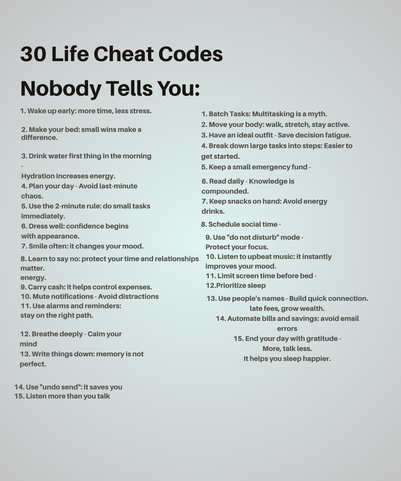 Bloom - 30 LIFE CHEAT CODES NOBODY TELLS YOU | Facebook