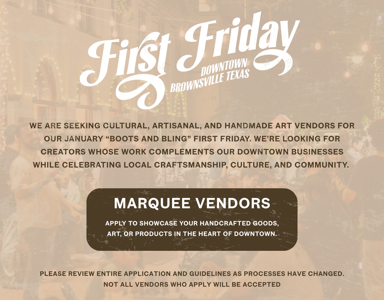 First - JANUARY 2026 FIRST FRIDAY VENDOR APPLICATIONS NOW LIVE! Are you ...