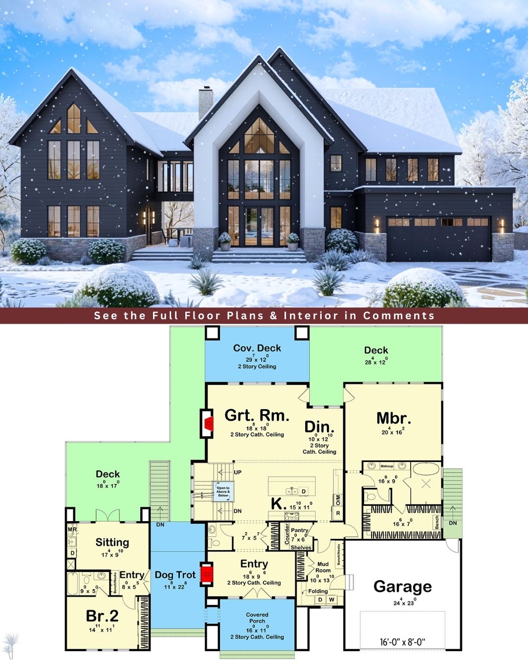 Dream - Here's a stunning and versatile Lake House Plan with a Dog Trot ...
