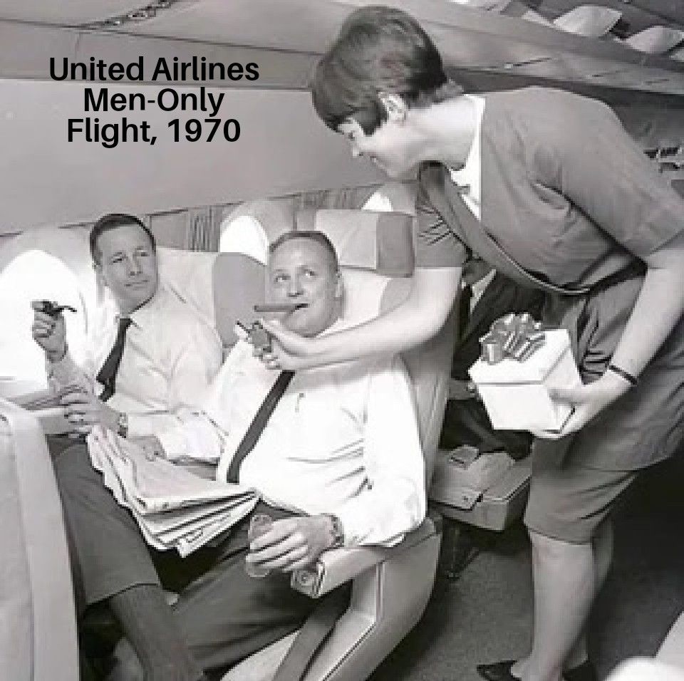 From 1953 to 1970, United Airlines offered a men-only flight