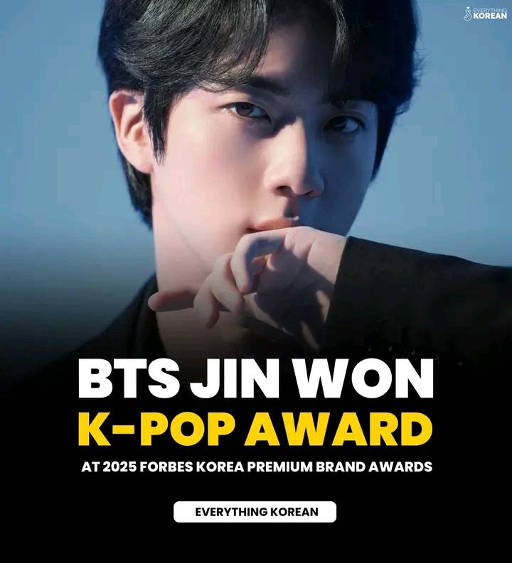 Jin wins K-pop award at 2025 Customer Trust awards