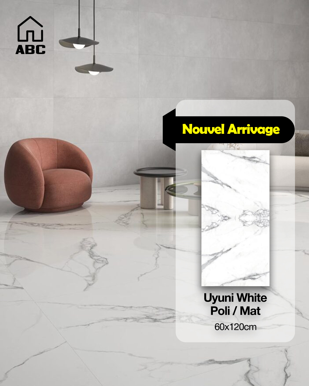 ABC - Une valeur sûre. 👑 Nos dalles 60x120cm effet marbre sont une ...