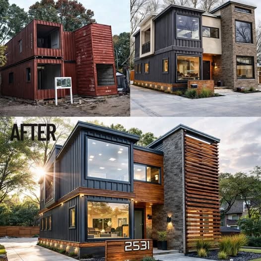House - Real Transformation of Shipping Containers into a Modern Home ...