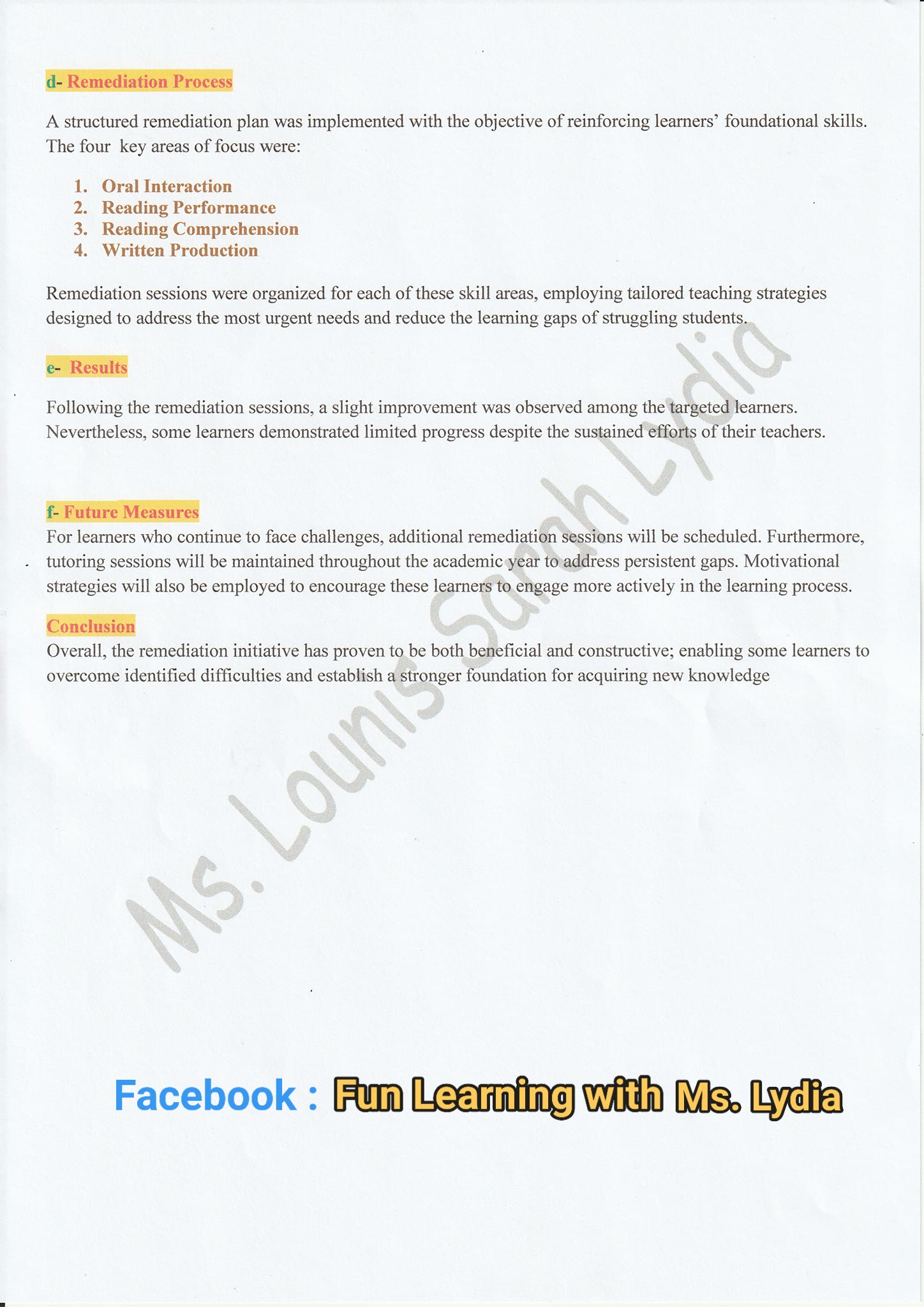 Fun Learning with Ms. Lydia... - Fun Learning with Ms. Lydia