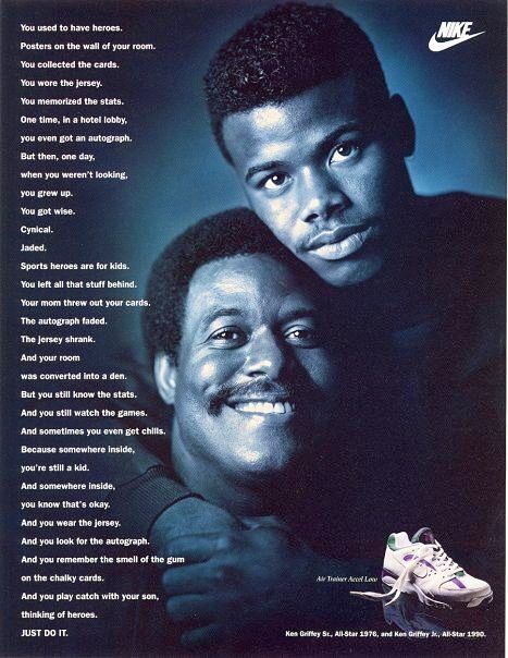 Ken Griffey and Ken Griffey Jr Nike ad, 1992. You used to have
