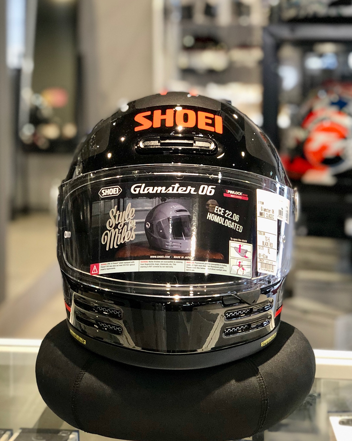 SHOEI GLAMSTER 06 MM93 CLASSIC ✨ TC-5 ( BLACK / RED ) FOR MORE 