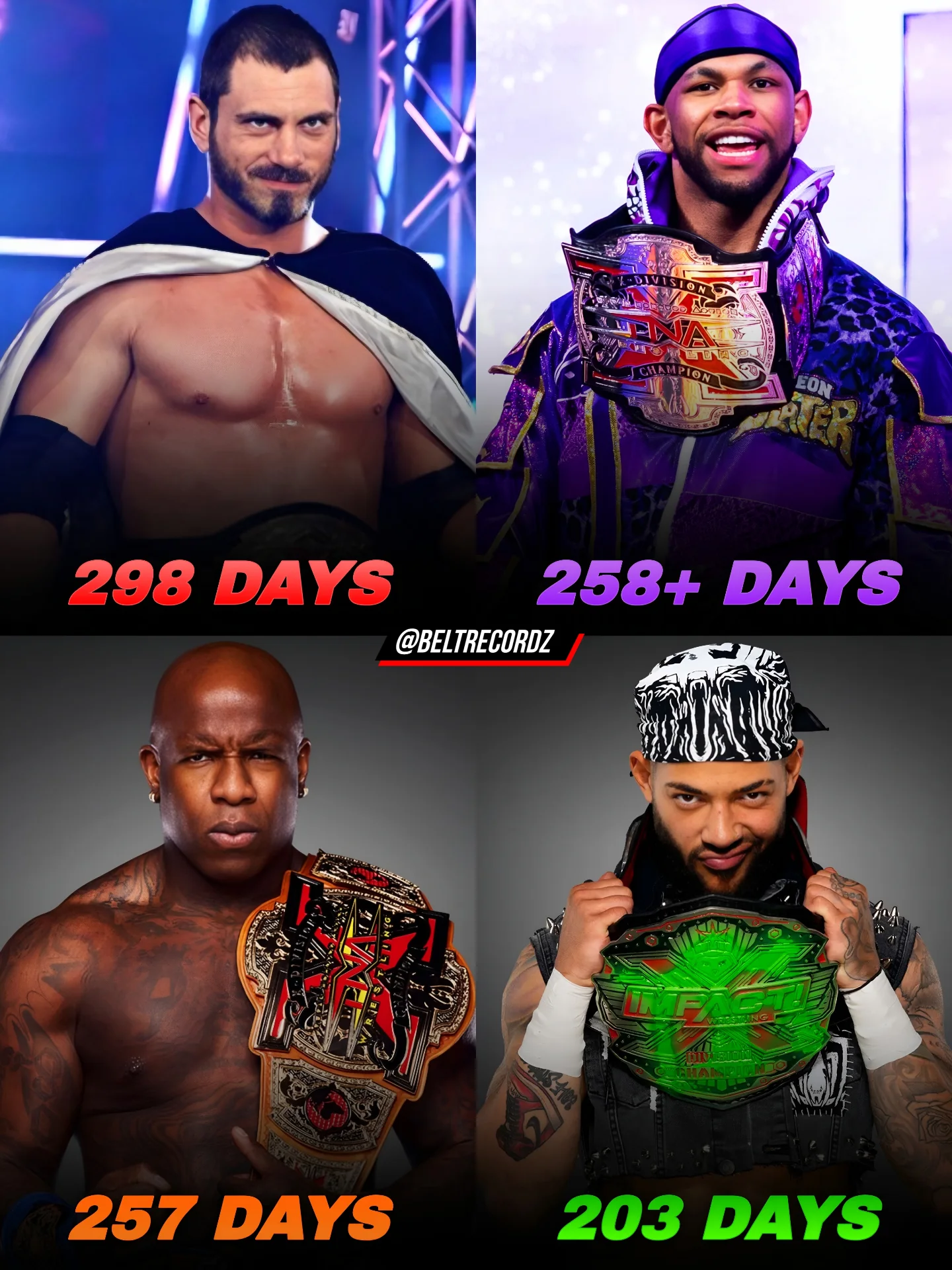 The Longest Reigning TNA X-Division Champions👏👏.. 1. Austin