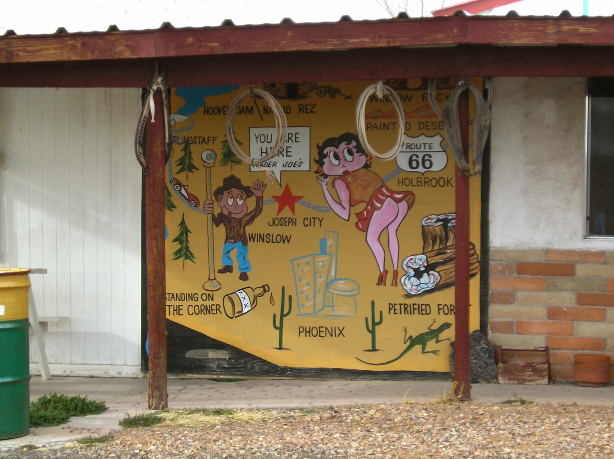 Betty Boop selfie spot on Route 66 at Hi-Way Cafe