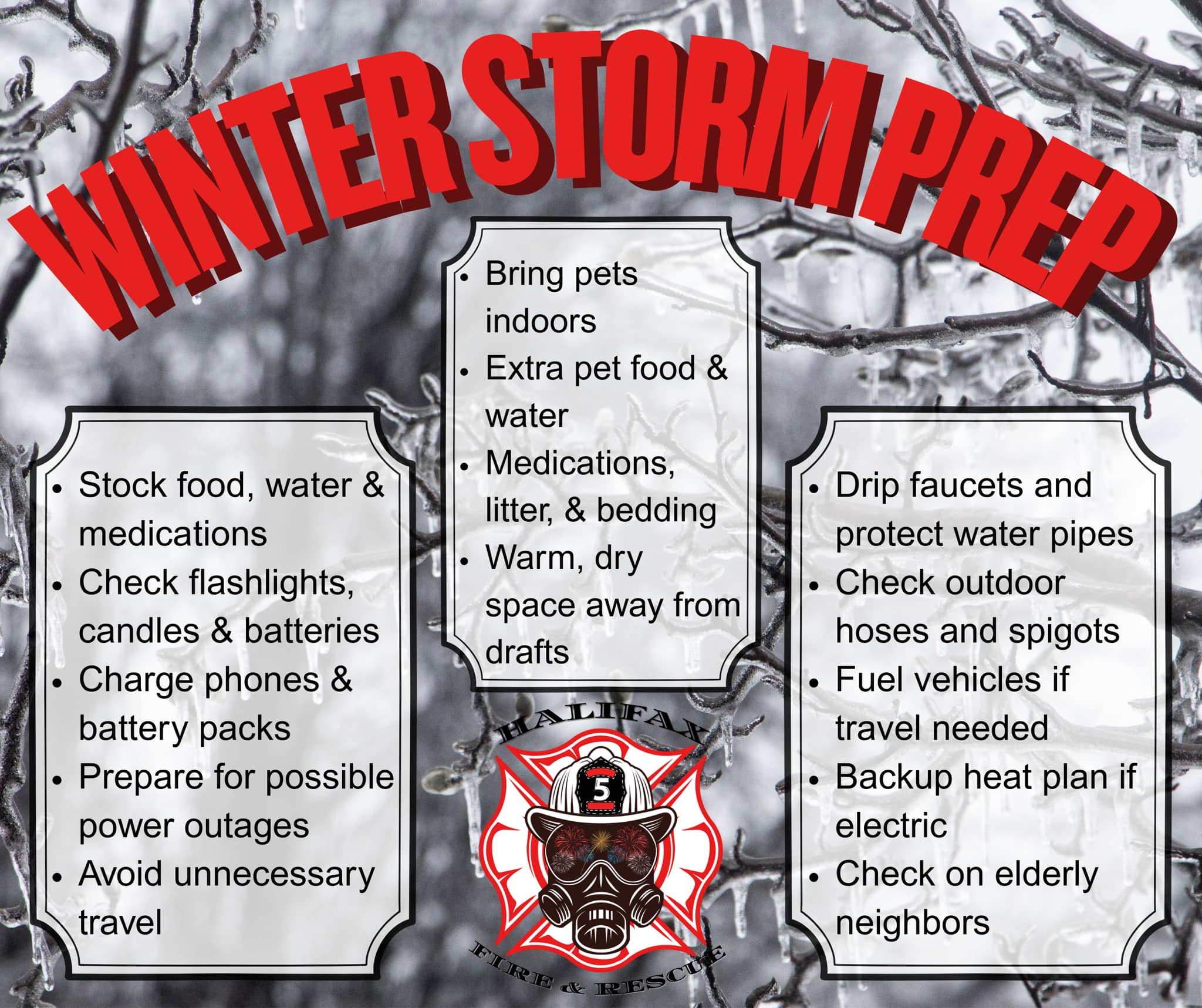 Halifax - Winter Storm Prep As many of you know, our area is expected ...
