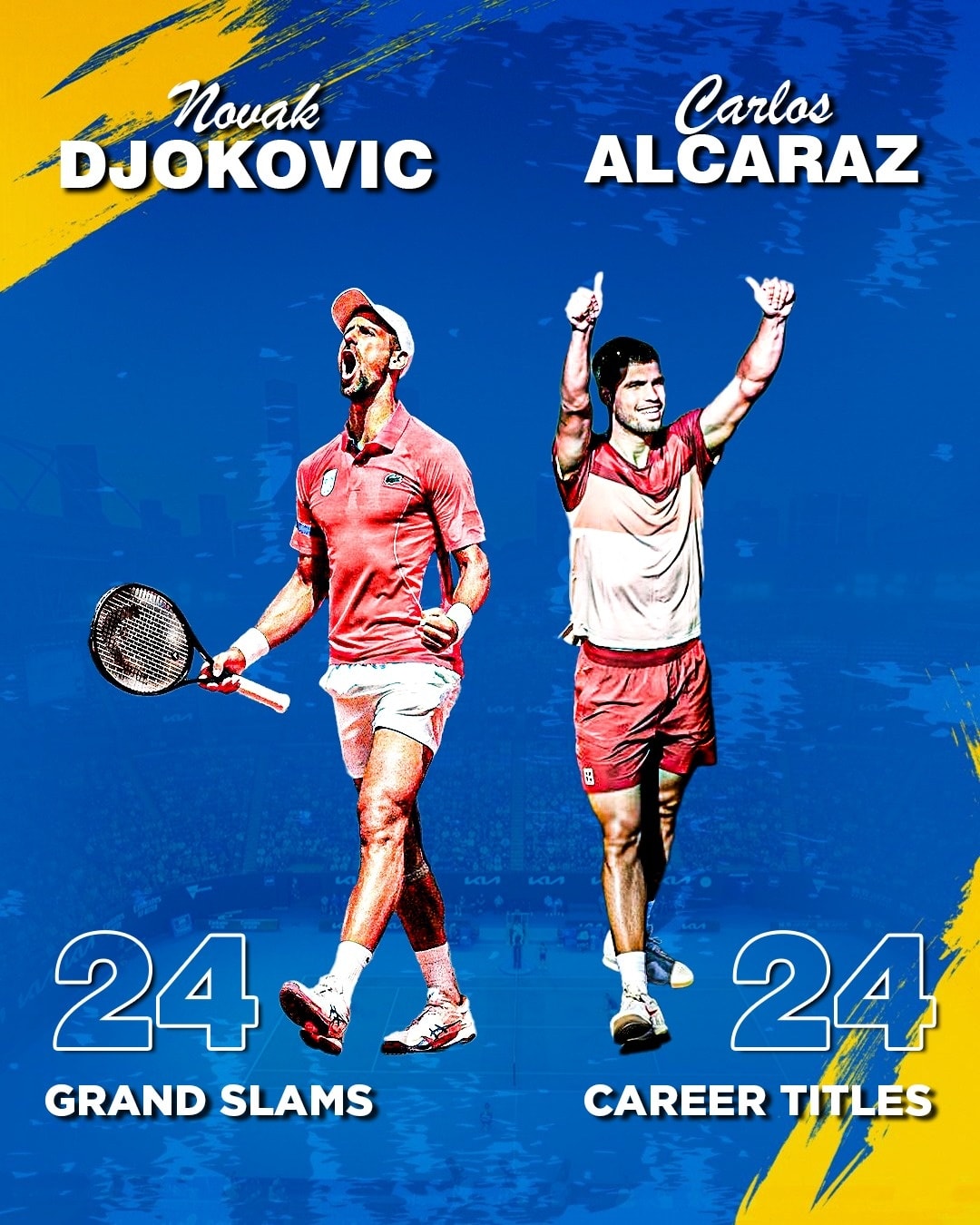 Experience vs explosion. ⚡ Djokovic vs Alcaraz — Australian Open
