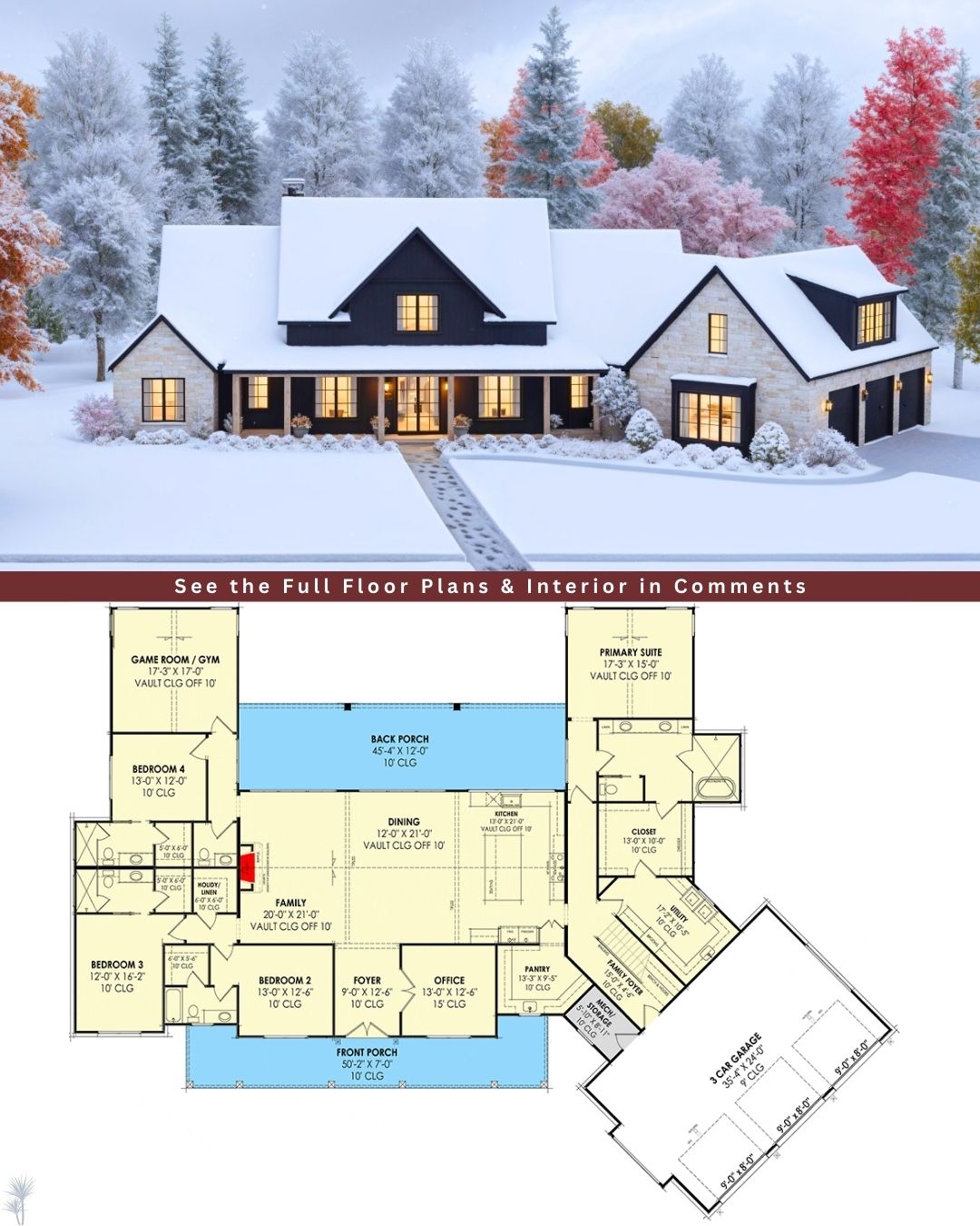 Dream - Check out this unique Modern Farmhouse Plan with a 3-Car Angled ...