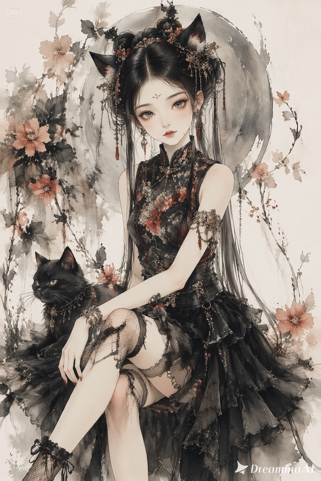 唐韻哥德貓系美少女& 花精系列#gptimage2 #Dreamina