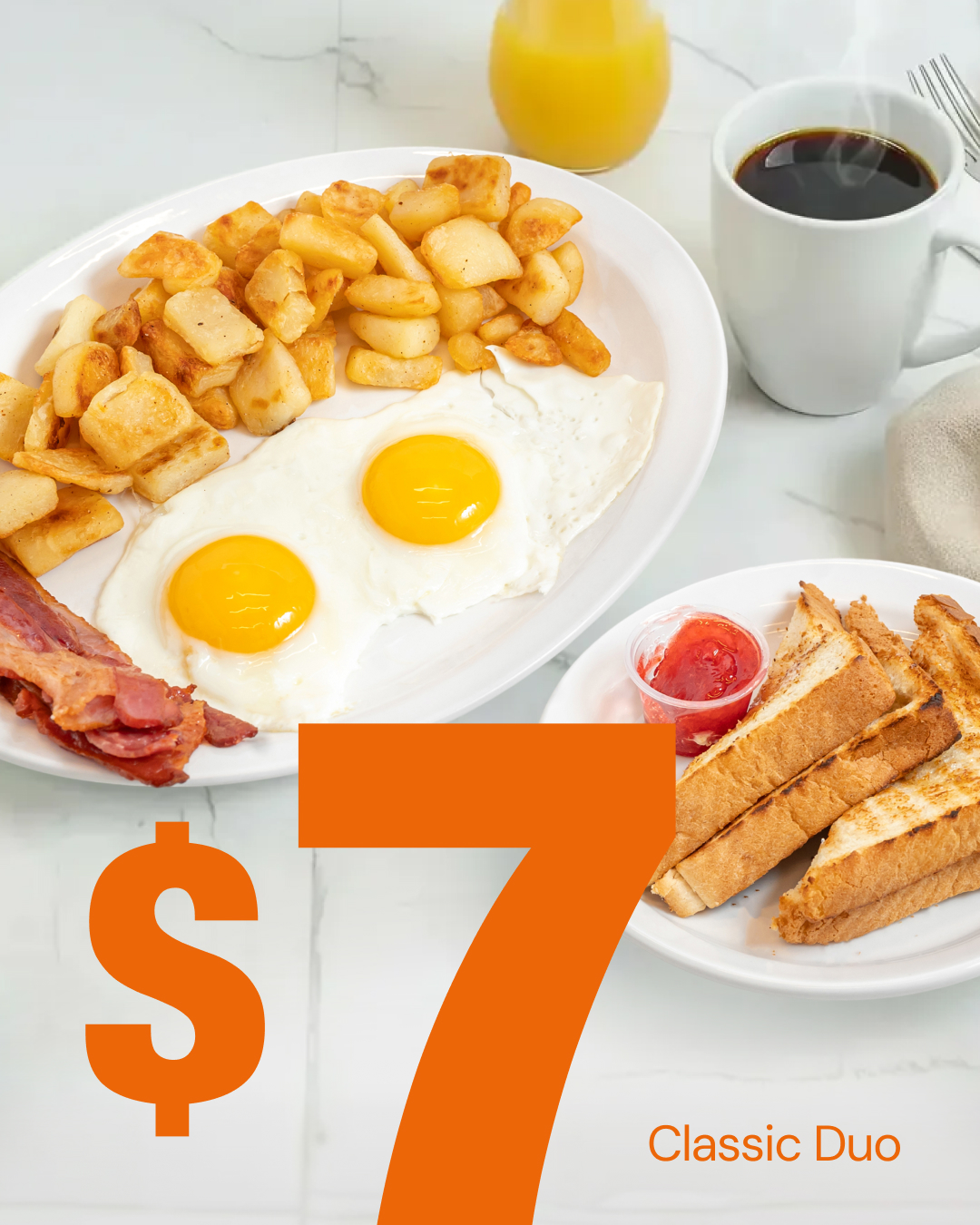 7AM - $7 + Classic Duo Breakfast = Happy You 🍳 Start your January ...