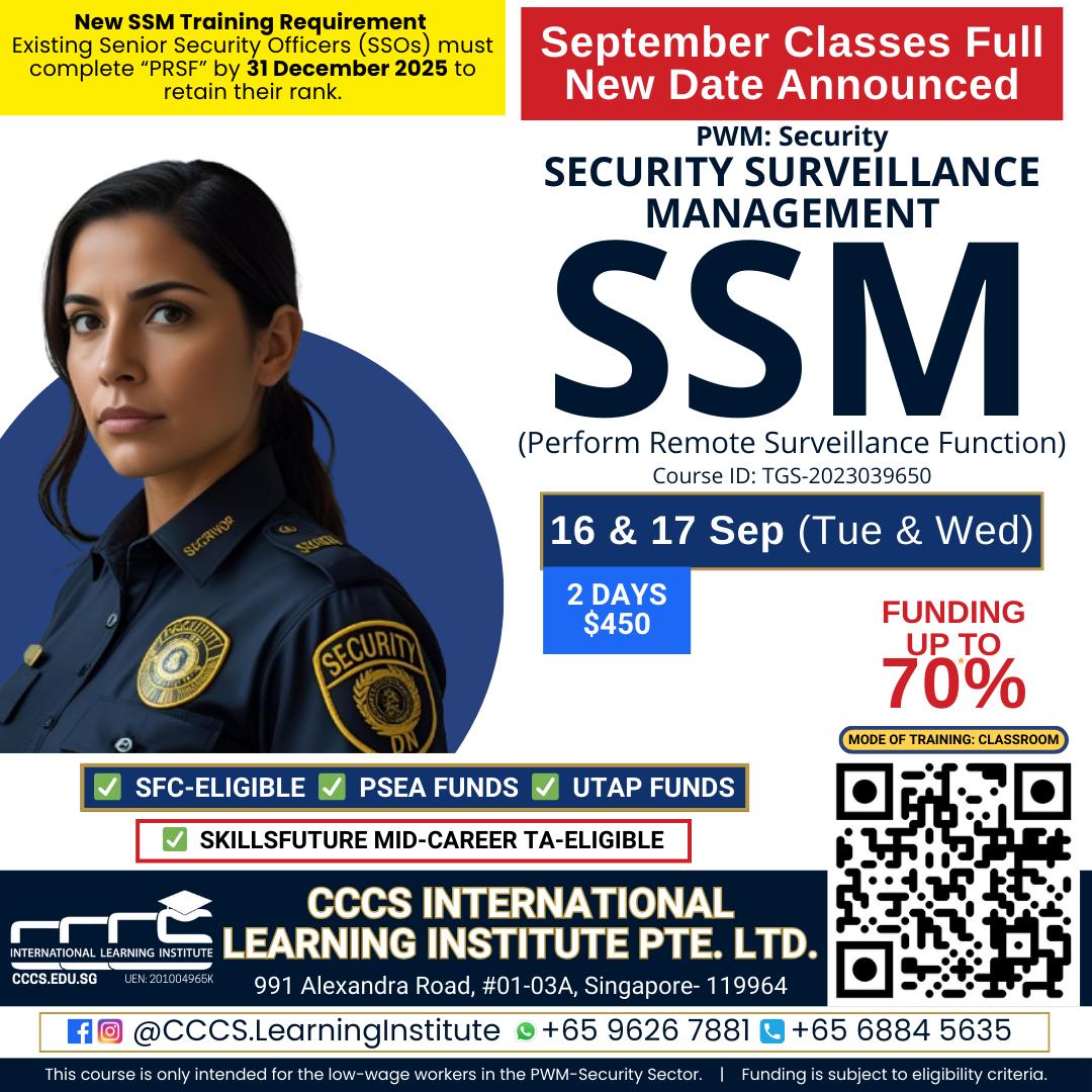 SINGAPORE SECURITY ADHOC/FULL-TIME JOB | 🚨👮 SSM September Classes Fully ...