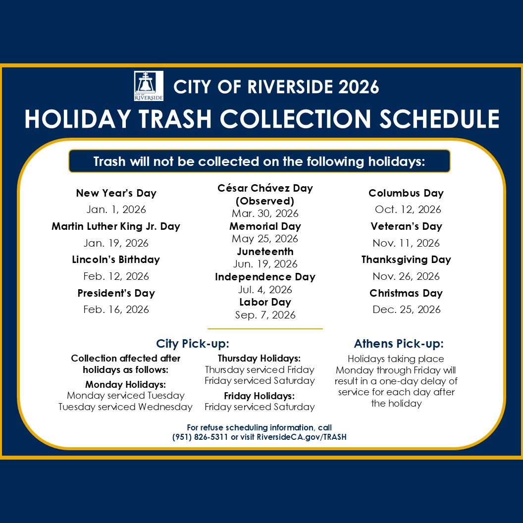📅 The... - City of Riverside, CA - Public Works Department | Facebook
