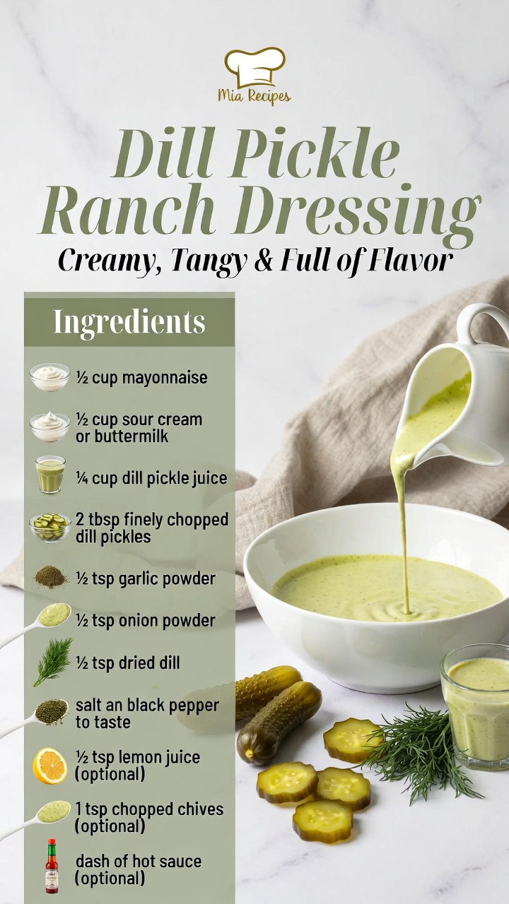 Homemade ranch dressing recipe with dill