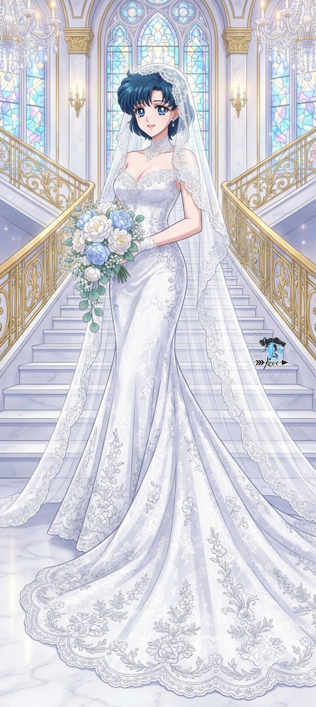 Robe Cocktail Dana Kay Taille 16 Bleue Et Blanche Fleurie - Sans Manches - Occasion Très Bon état