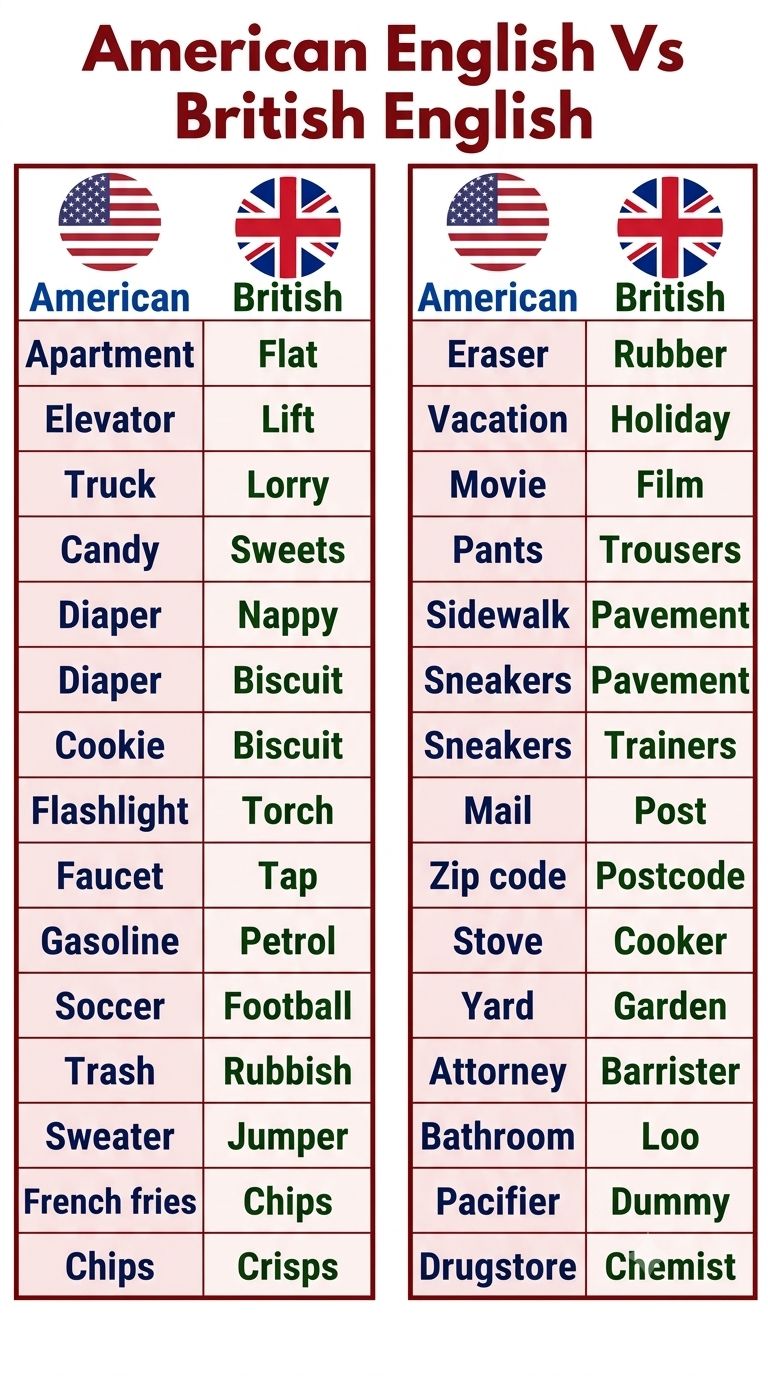 American English vs British English #english #USvsUK #learnenglish