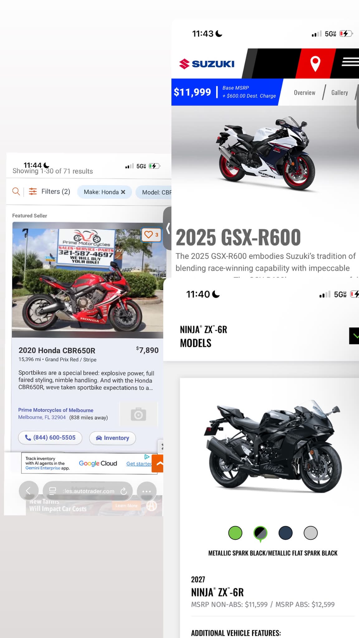 Favorite Bikes: CBR954RR, VFR, or ZRX