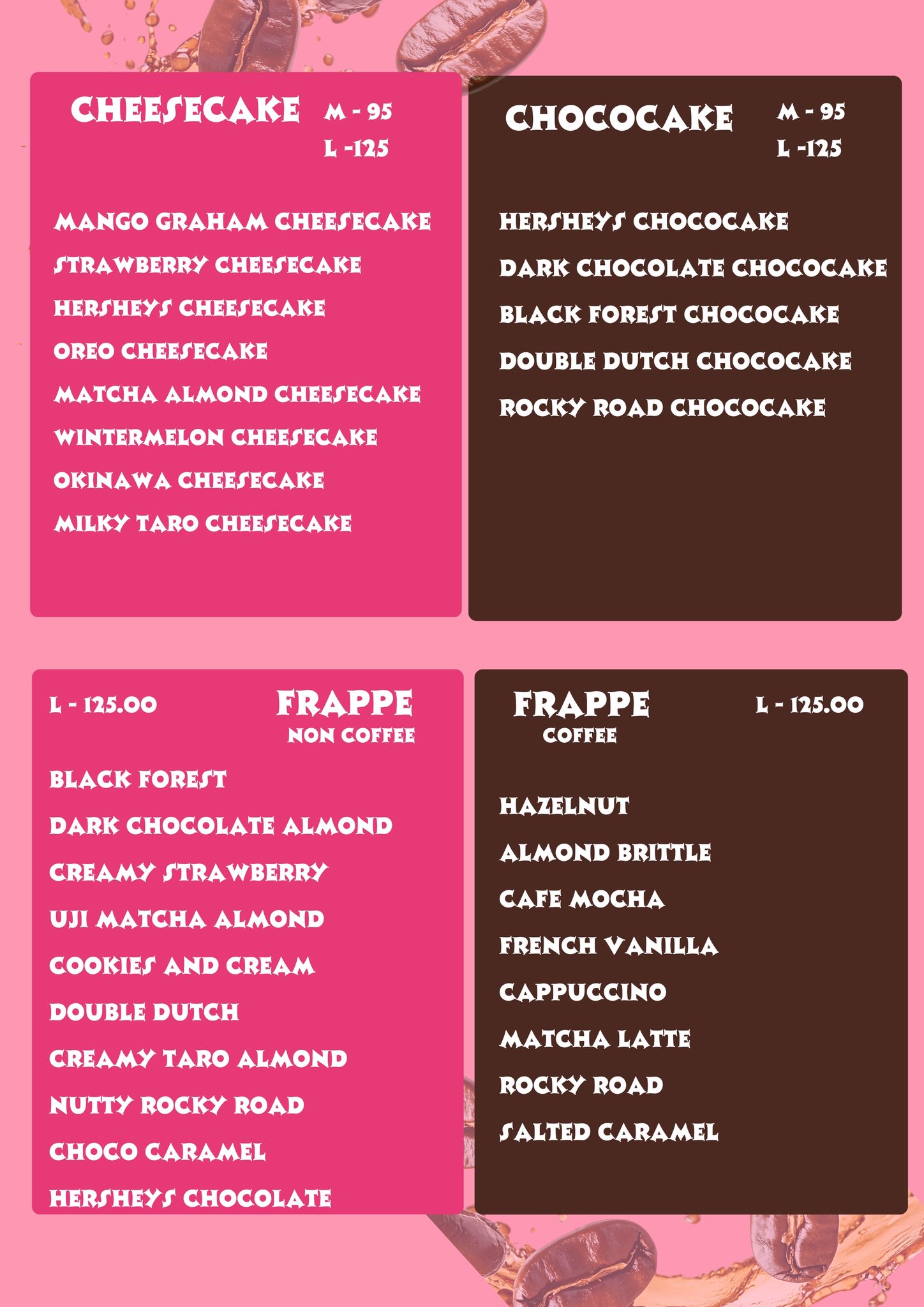 🎀MENU UPDATE ALERT🎀 Same place. Same pink dreams. Now with