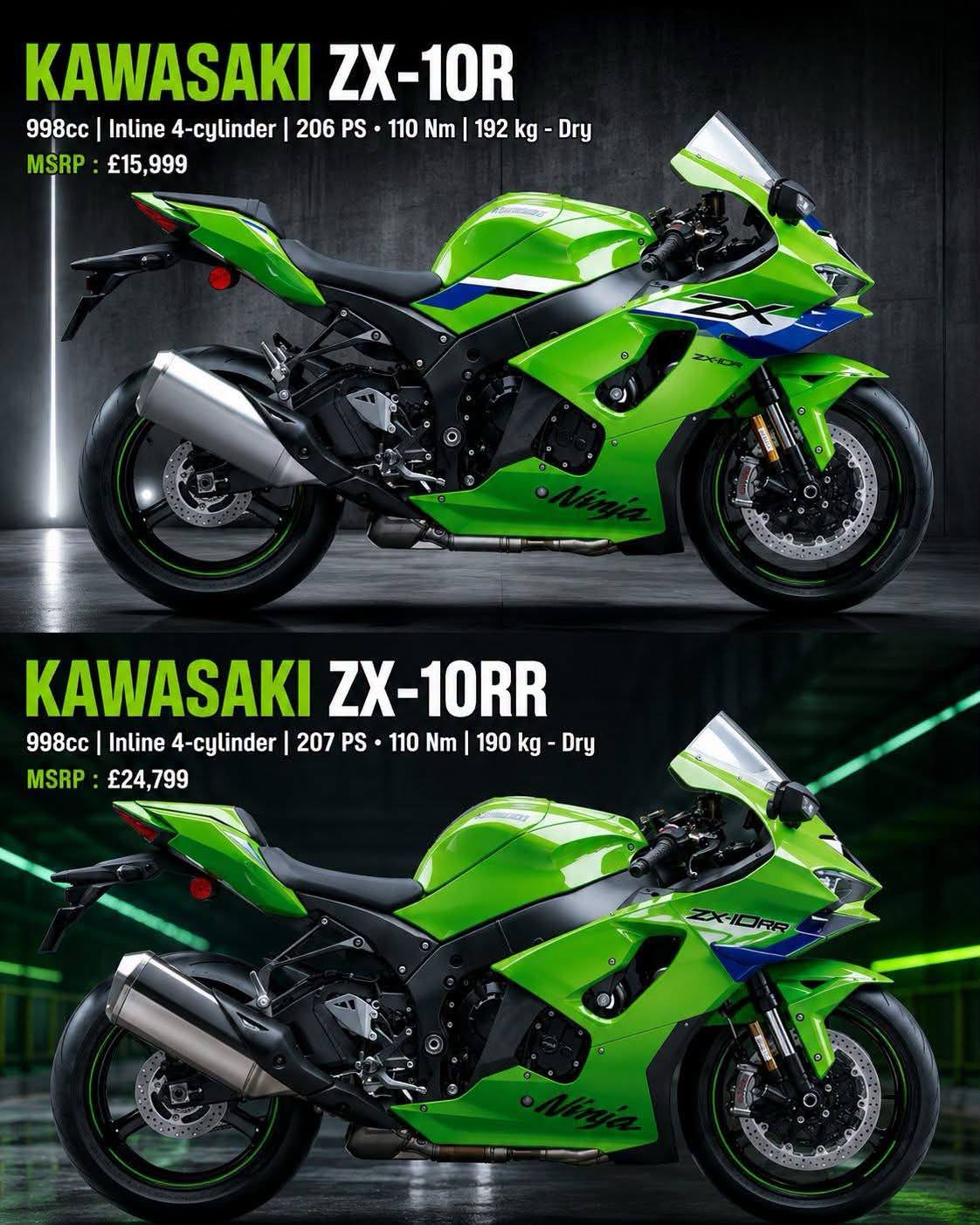KAWASAKI NINJA ZX10R 🆚 KAWASAKI NINJA ZX10RR CHOOSE YOUR BIKE