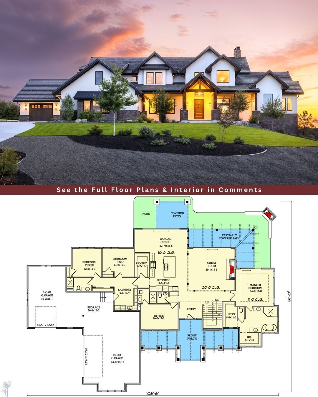 Dream - Take a look at this 6 Bed New America House Plan with 3-Car ...