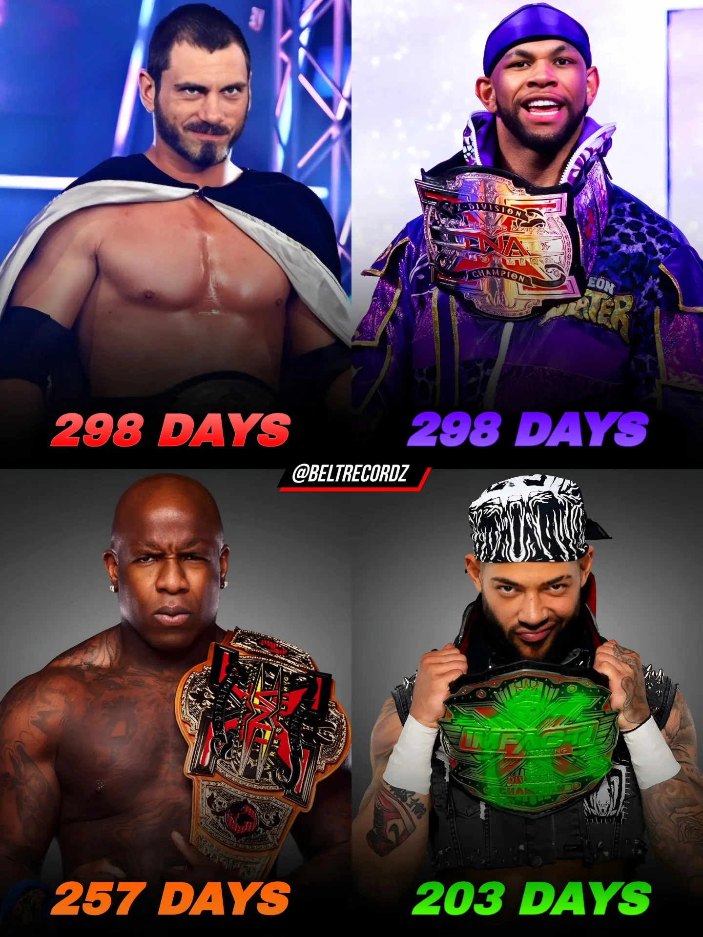 The Longest Reigning TNA X-Division Champions👏👏.. 1. Austin