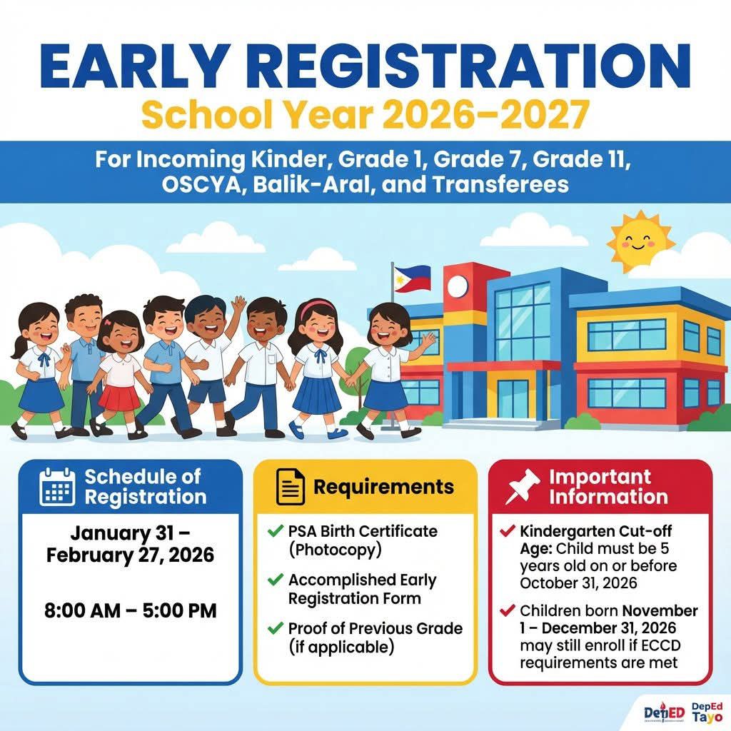 DepEd Tayo Bonbon - 📣 EARLY REGISTRATION | SY 2026–2027 📣 Inaanyayahan ...