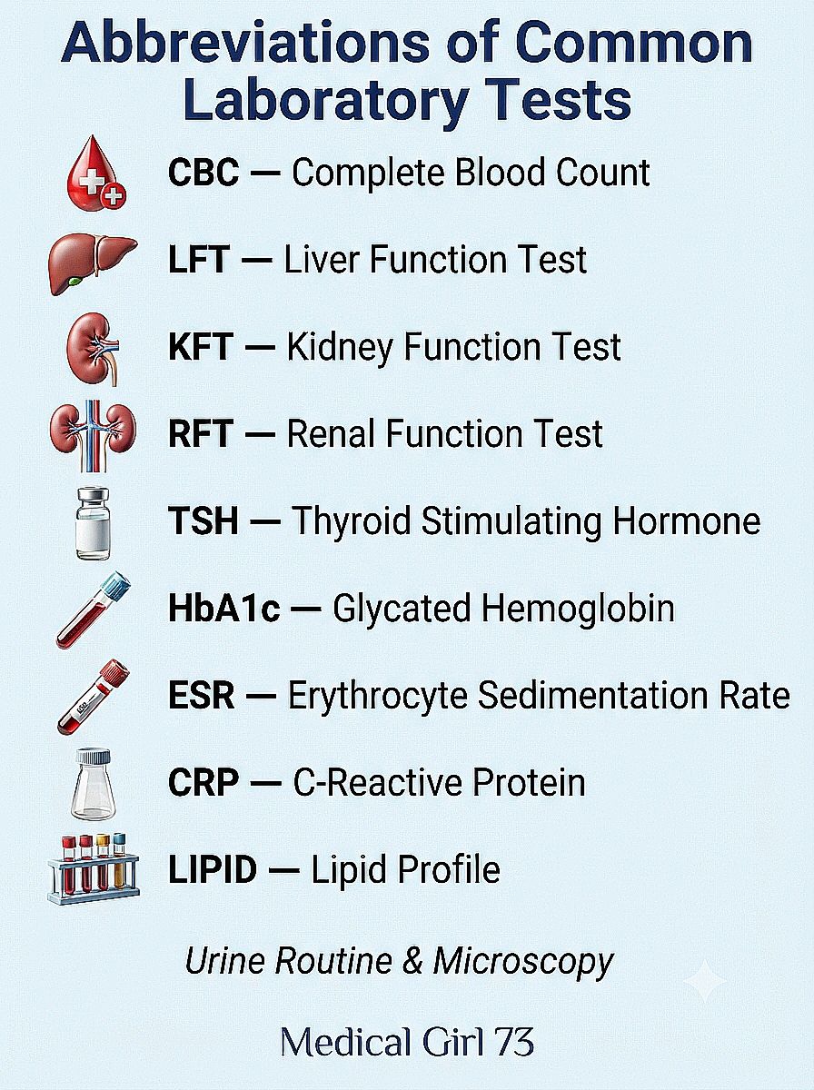 tsh esr c-reactive protein metabolic panel lipid Understanding Common Medical Lab Abbreviations Explained Grösse:1000 ml