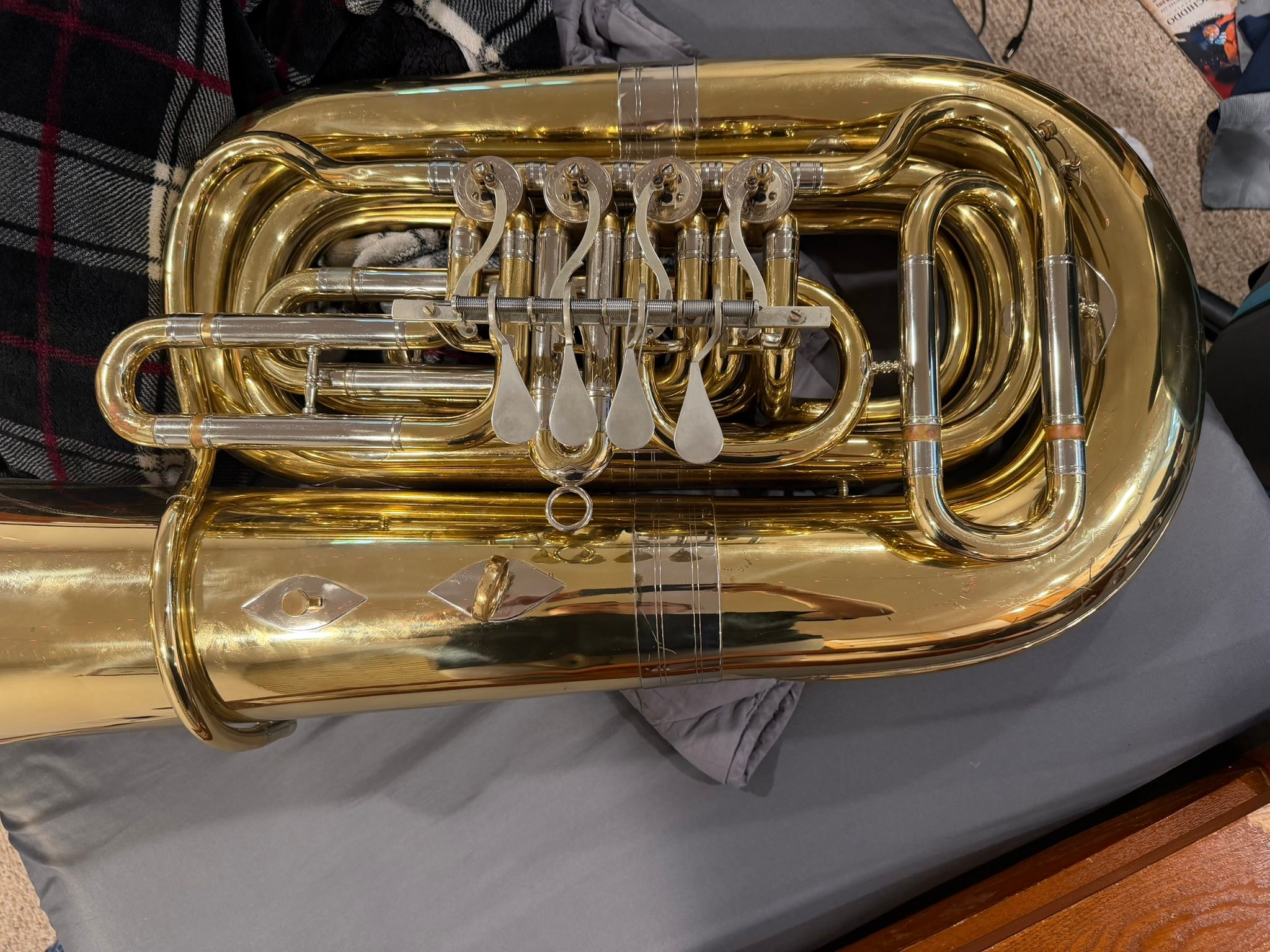 Brandon Bruce plays a Miraphone 185 BBb made in 197 with an