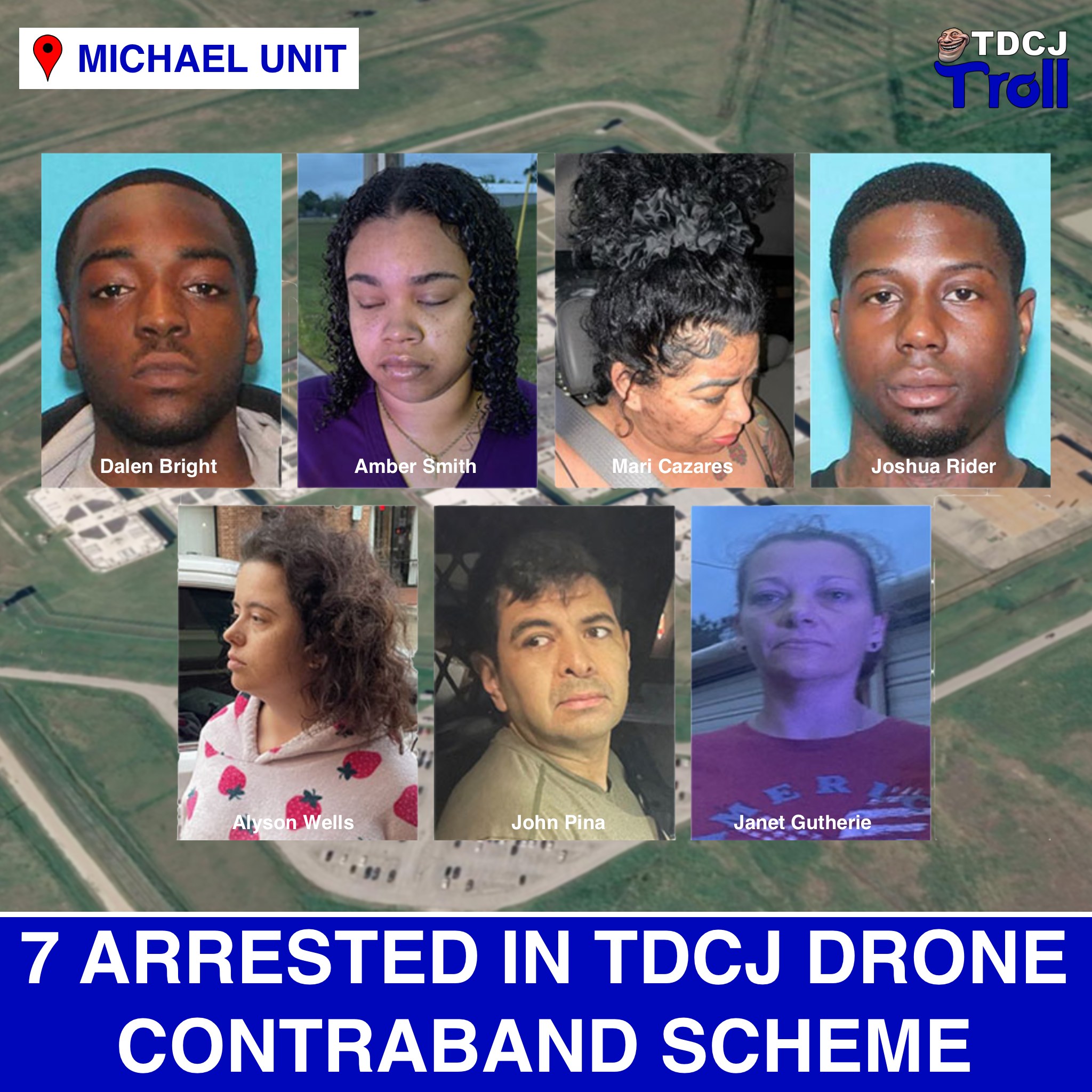 TDCJ - Seven civilians have been arrested in connection with a 