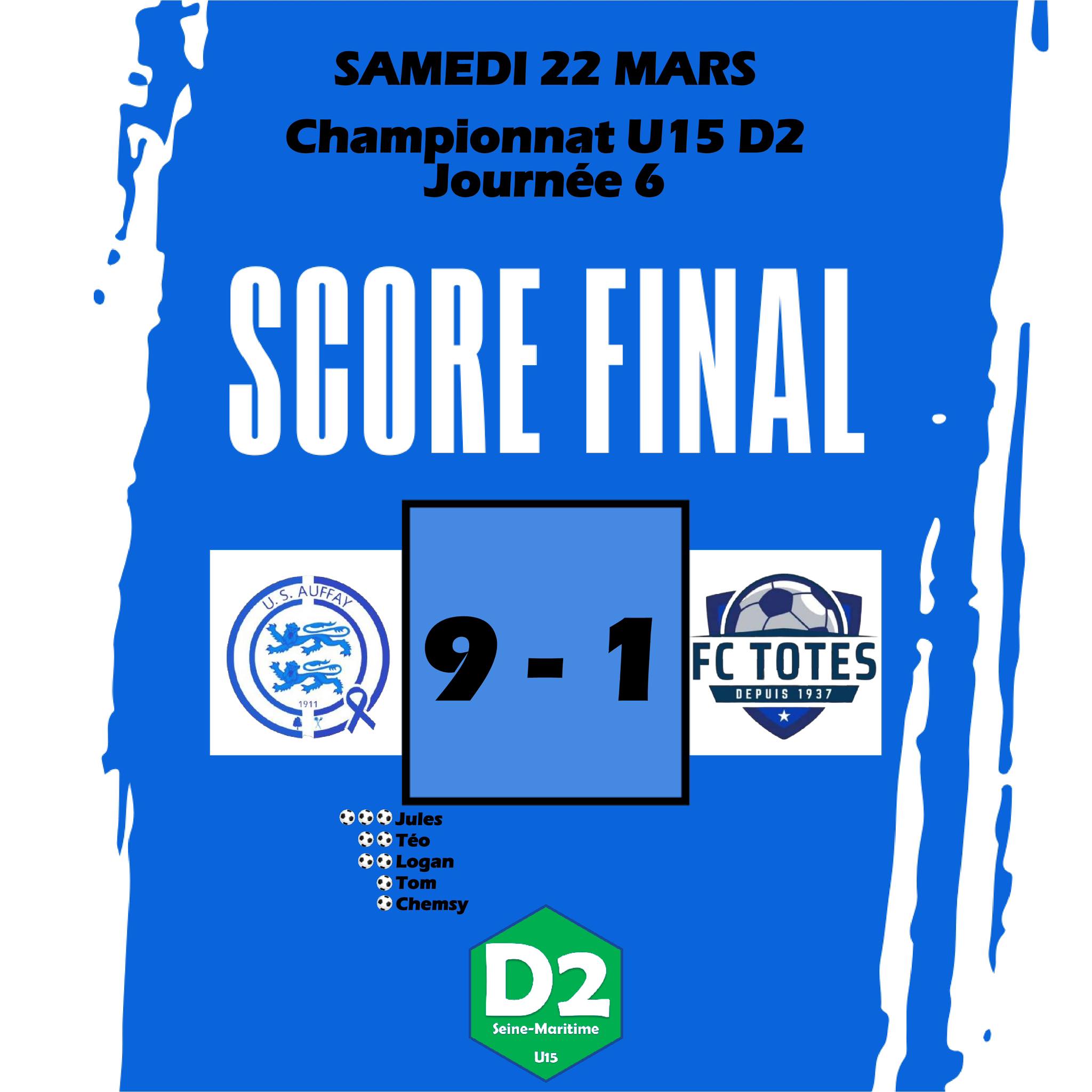US Auffay - 🟢🔴 RÉSULTATS MATCHS DU WEEK-END 🟢🔴 🗣️ Un... | Facebook