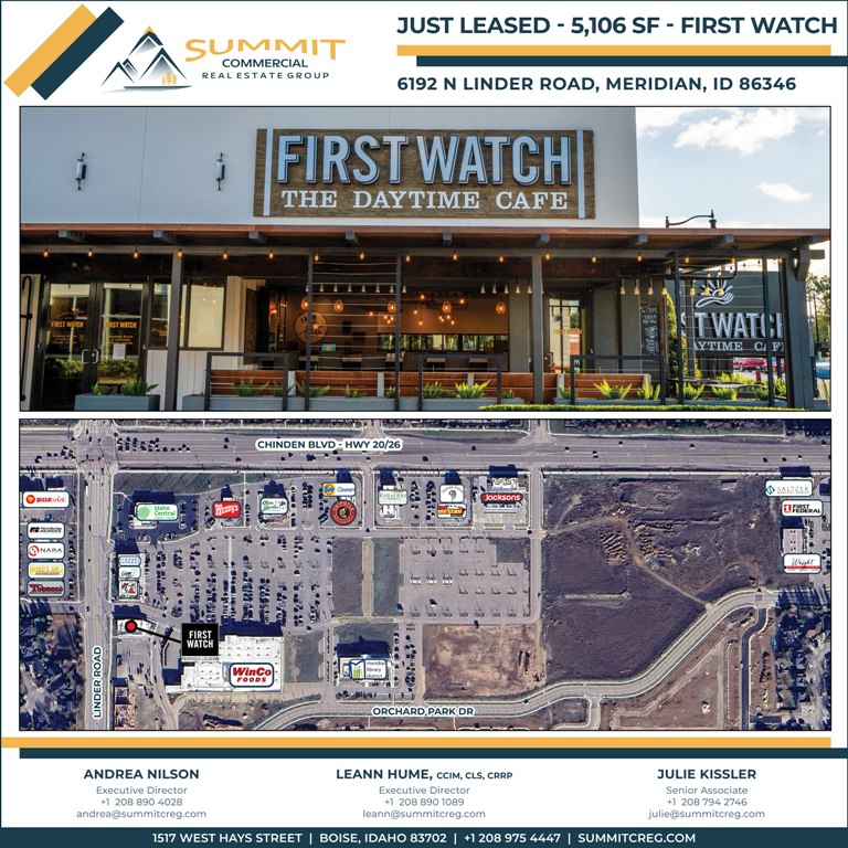 First Watch... - Summit Commercial Real Estate Group, Idaho | Facebook