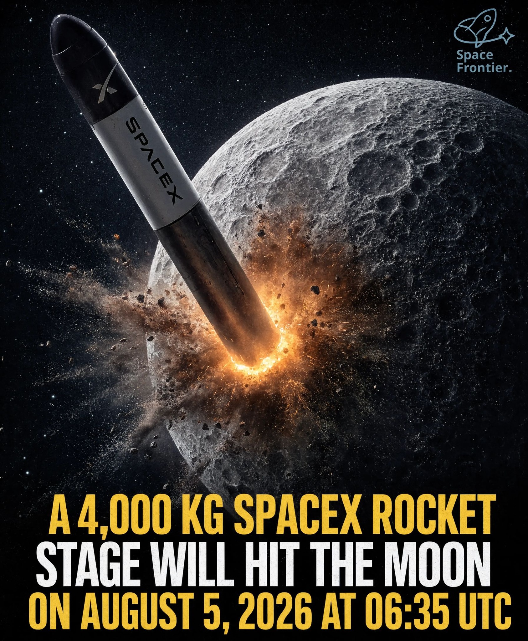 Part of a SpaceX rocket is set to crash into the Moon on Wednesday