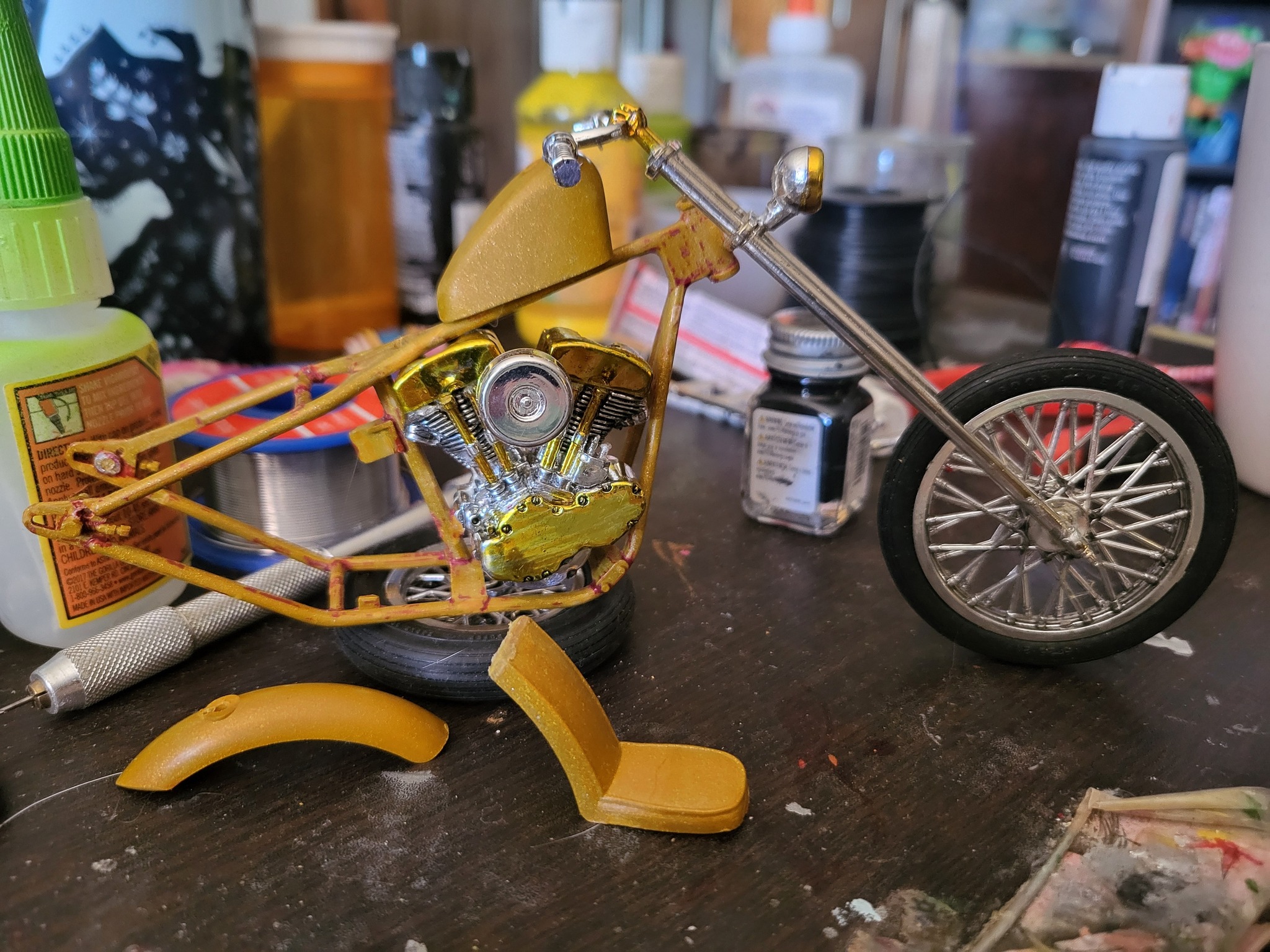 Restoring 1978 Revell Harley Davidson police bike model
