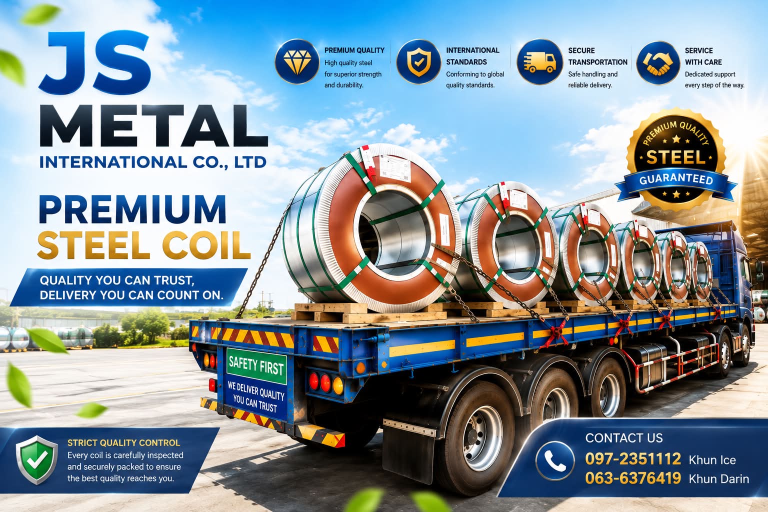 High-quality steel coils from JS Metal International for industrial an