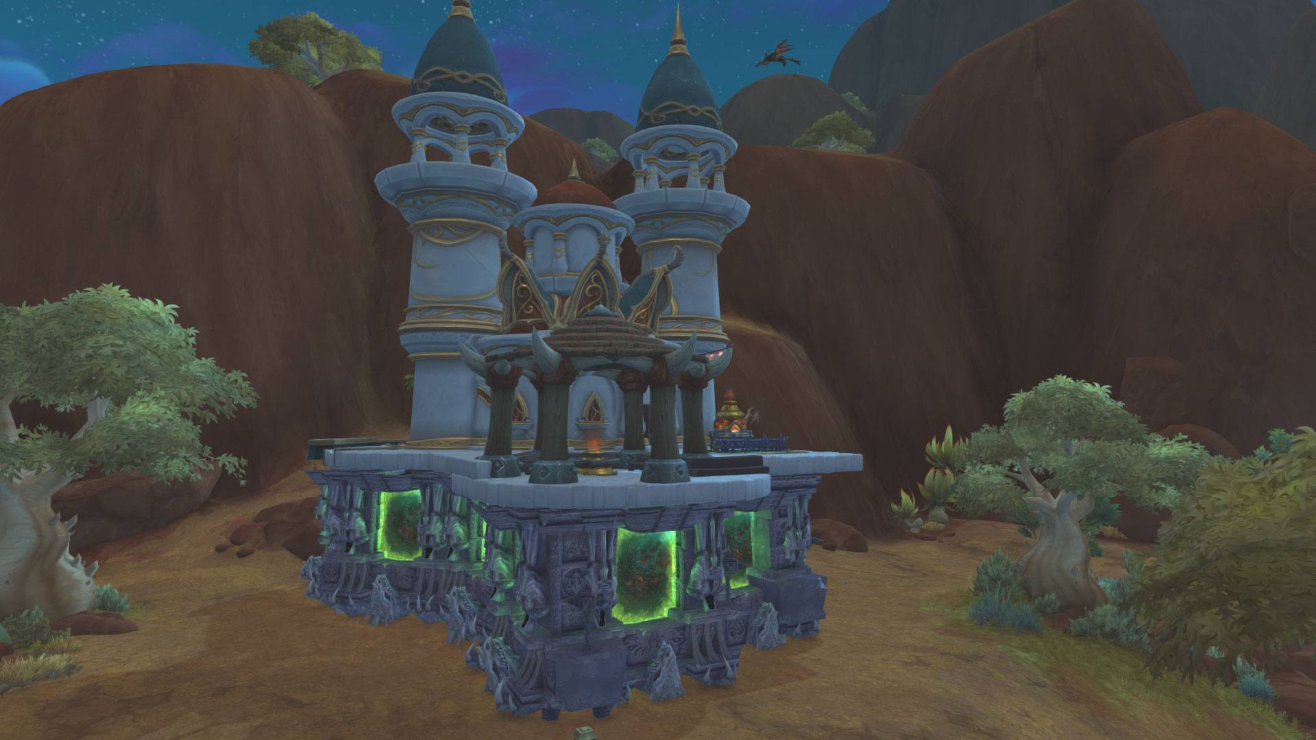 World of Warcraft house made from wagons and platforms