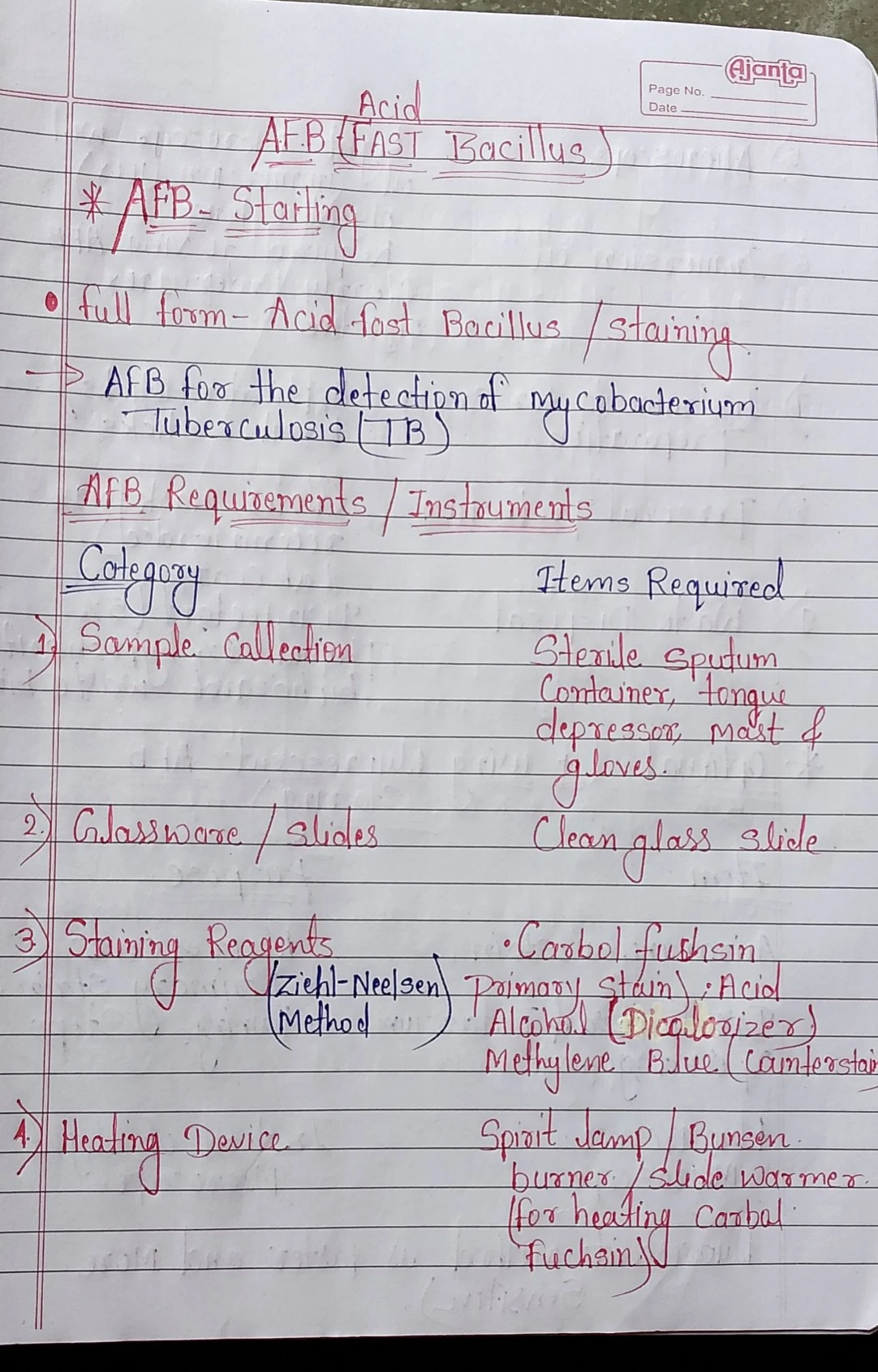 Medical laboratory technology (MLT) | AFB 🩸 staining 📖🦠🧪🔬 | Facebook